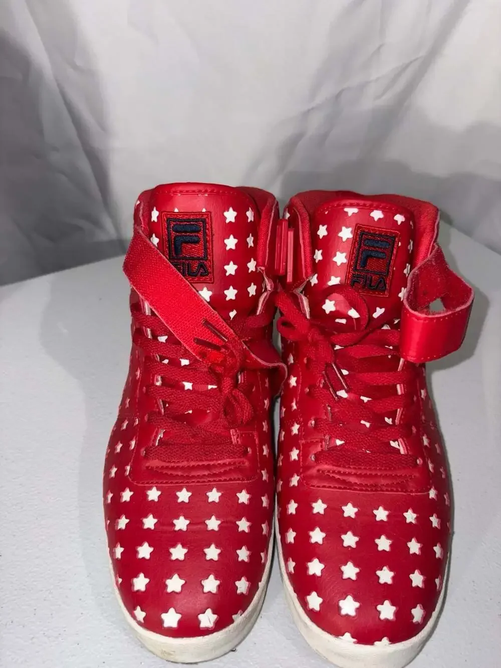 Fila Vulc 13 Big Stars High-Top Sneakers Red/White, Model 1FM00856-616